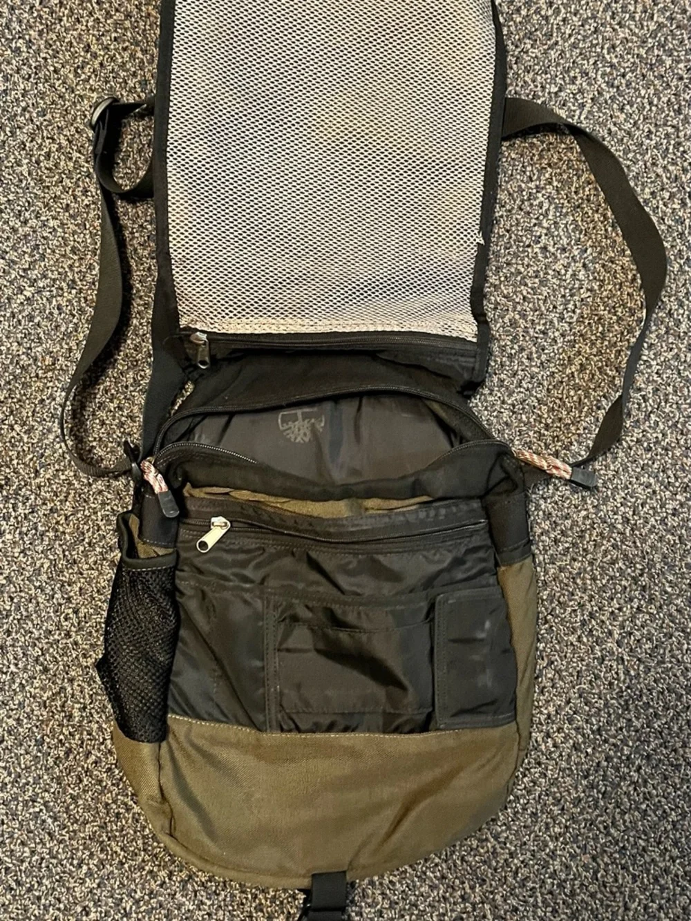 Timberland Olive Green and Black Crossbody Messenger Bag